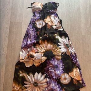 Floral Strapless Maxi Dress